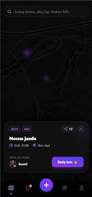 Zrzut ekranu aplikacji Spootly